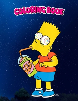 Paperback Coloring Book: The Simpsons Bart Simpson Squishee Brain Freeze, Children Coloring Book, 100 Pages to Color Book