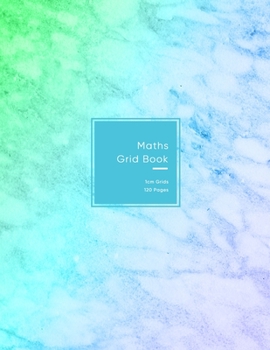 Paperback Maths Grid Book: Aqua blue and green marble - 1cm size graph paper grid book for students or Mathematician - Squares notebook for simpl Book