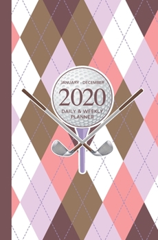 January - December 2020 Daily & Weekly Planner: Mini Calendar; Pink & Purple Golf design