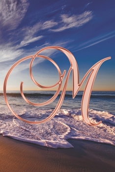 M Journal: A Monogram M Initial Capital Letter Notebook For Writing And Notes: Great Personalized Gift For All First, Middle, Or Last Names (Purple Gold Smoke Fire Swirl Print)