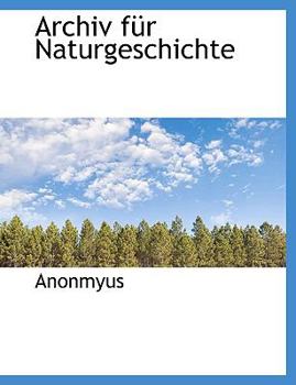 Hardcover Archiv Fur Naturgeschichte Book