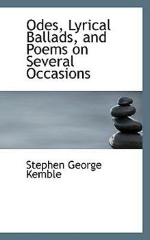 Paperback Odes, Lyrical Ballads, and Poems on Several Occasions Book