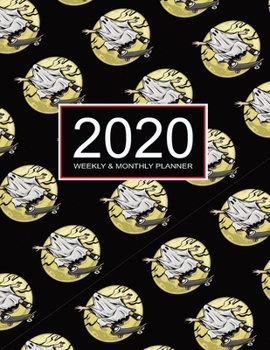 Paperback 2020 Planner Weekly & Monthly 8.5x11 Inch: Halloween Gift: Ghost Skater One Year Weekly and Monthly Planner + Calendar Views Book