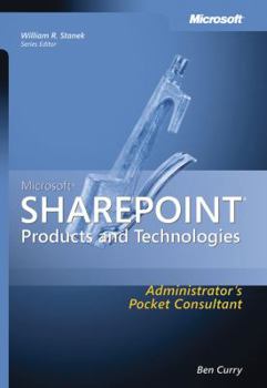 Paperback Microsoft Sharepoint Products and Technologies Administrator's Pocket Consultant Book