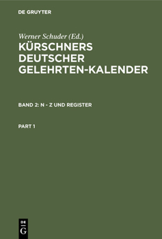Hardcover N - Z Und Register [German] Book