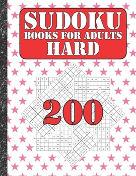 Sudoku books for adults hard: 200 Sudokus from hard with solutions for adults Gifts Sudoku hard book Star Lover adults ,kids