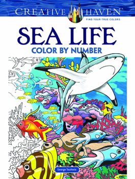 Paperback Creative Haven Sea Life Color by Number Coloring Book