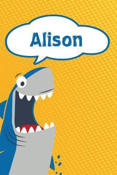 Paperback Alison: Personalized Shark Isometric Dot Paper Notebook for Kids 120 Pages 6x9 Book
