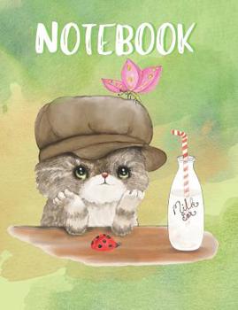 Paperback Notebook: Cute Cat Composition Notebook, Collage Ruled, Perfect For School Notes Book