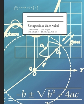 Paperback Composition Wide Ruled: Notebook for Students, Home School, Pre-School up to College, great for Writing Notes. 7.5" x 9.25" Book