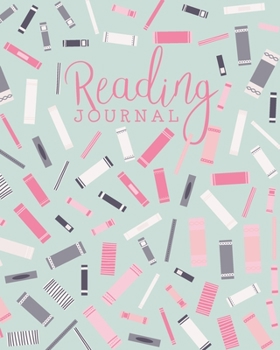 Reading Journal: Log, Track, Rate, Review Books Read Diary | Record Favourite Reads and Authors, List Books to Read - Duck Egg Blue & Pink Book Pattern
