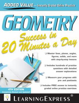Paperback Geometry Success in 20 Minutes a Day Book