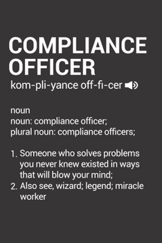 Paperback Compliance Officer: Dictionary Definition Blank Lined Journal Notebook Book