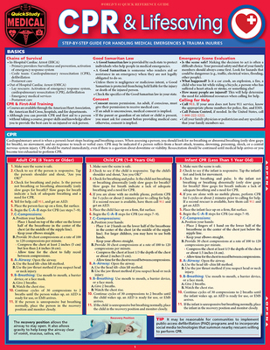 Misc. CPR & Lifesaving: A Quickstudy Laminated Reference Guide Book