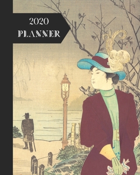 Paperback 2020 Planner: Japanese Themed: Pretty Classic Vintage Cover: Monthly & Weekly Planner Calendar With Dot Grid Pages: Great Gift For L Book