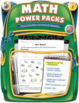 Paperback Math Power Packs, Grade 1: Reproducible Homework Packets Book