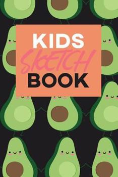 Kids Sketch Book : Kawaii Cute Avocado Vegan Food Pattern
