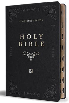 Paperback KJV Holy Bible, Giant Print Thinline Large Format, Black Premium Imitation Leath Er with Ribbon Marker, Red Letter, and Thumb Index Book