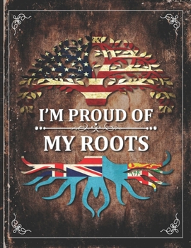 Paperback Im Proud of My Roots: Vintage Fiji and American Flag Personalized Gift for Coworker Friend Lightly Lined Pages Daily Journal Diary Notepad Book