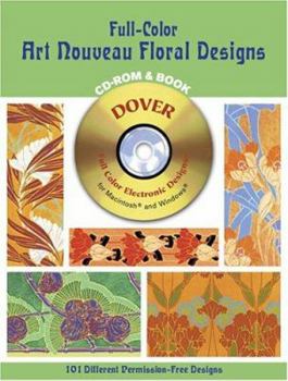 Paperback Full-Color Art Nouveau Floral Designs CD-ROM and Book