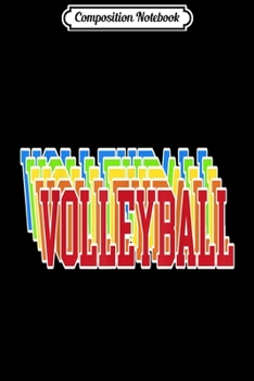 Composition Notebook: Love Volleyball Retro Style Girl n Player Gift Journal/Notebook Blank Lined Ruled 6x9 100 Pages