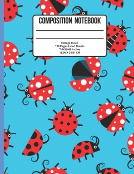 Paperback Composition Notebook College Ruled: Lady Bug 110 Pages Book