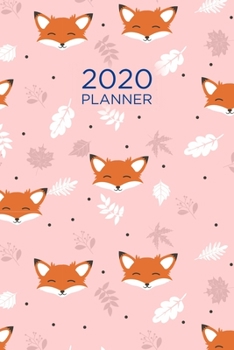 Paperback Fox Planner: 2020: Organizer and notebook: Pink fox pattern design Book