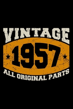 VINTAGE 1957 ALL ORIGINAL PARTS: Dot Grid Journal, Diary, Notebook, 6x9 inches with 120 Pages.