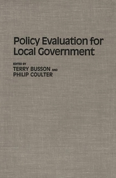 Hardcover Policy Evaluation for Local Government Book