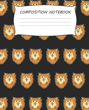 Composition Notebook: Dog Lover Pomeranian Pattern Composition Notebook 100 Wide Ruled Pages Journal Diary
