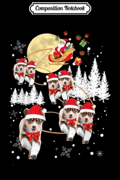 Paperback Composition Notebook: Australian Shepherd Funny Reindeer Christmas Moon Santa Dog Journal/Notebook Blank Lined Ruled 6x9 100 Pages Book