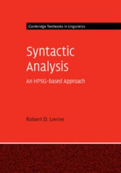 Paperback Syntactic Analysis: An Hpsg-Based Approach Book