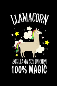 Notizbuch: Lama Llamacorn Einhorn Alpaka Kawaii Bunt Geschenk 120 Seiten, 6X9 (Ca. A5), Punktraster (German Edition)