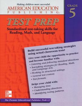 Paperback Aep Test Prep, Grade 5 Book