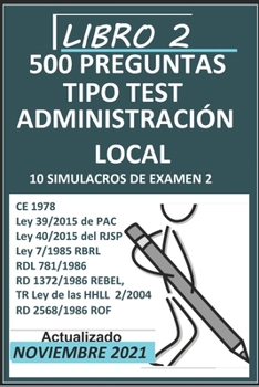 Paperback 10 Simulacros de Examen 2: Oposiciones administración Local [Spanish] Book