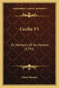 Paperback Cecilia V5: Or Memoirs Of An Heiress (1791) Book