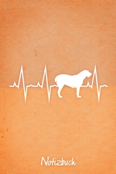 Notizbuch: Oranges Punktraster Alabai Herzschlag Hunde Notizheft ca DIN A5 weiß punktiert 110 Seiten (German Edition)