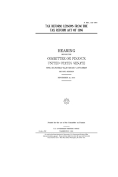 Paperback Tax reform: lessons from the Tax Reform Act of 1986 Book