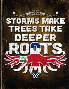 Storms Make Trees Take Deeper Roots: Costa Rica Flag Customized Personalized Gift for Costa Rican Tico Coworker Friend  Planner Daily Weekly Monthly Undated Calendar Organizer Journal