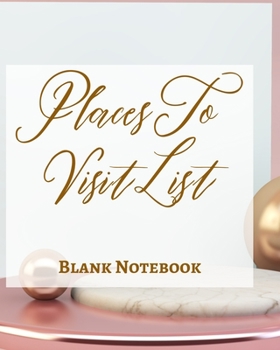 Paperback Places To Visit List - Blank Notebook - Write It Down - Pastel Rose Pink Gold Luxury Delicate Abstract Modern Minimal Book