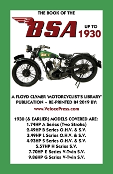 Paperback Book of the BSA Up to 1930 Book