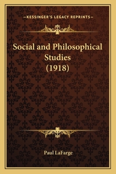 Paperback Social and Philosophical Studies (1918) Book