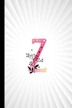 Z: Monogram Initial Composition Notebook Watercolor & Floral Botanical Drawings Personalized Notebook for Girls & Women