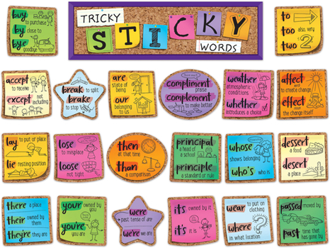 Wall Chart Tricky Sticky Words Mini Bulletin Board Set Book
