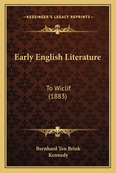 Paperback Early English Literature: To Wiclif (1883) Book