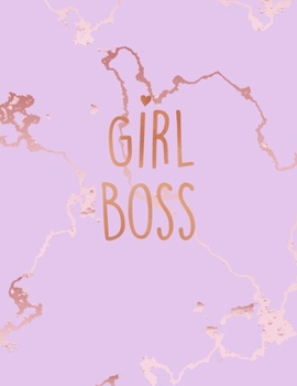 Paperback Girl Boss: Inspirational Quote Notebook, Beautiful Pink Marble and Rose Gold - 8.5 x 11, 120 College Ruled Pages Book