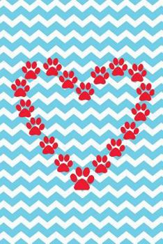 Paperback Paw Print Heart: Chevron Design Book