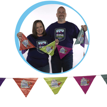 Vbs 2026 Snowball Mountain Challenge LOGO String Flags: Find Your Strength in God