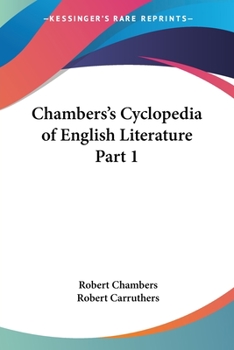 Paperback Chambers's Cyclopedia of English Literature Part 1 Book