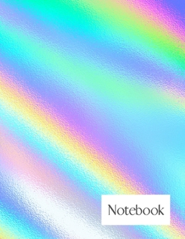 Notebook: wide ruled 120 pages | holographic lined paper journal for taking notes | 8.5x11 (A4) size | iridescent glossy cover | shiny holo effect